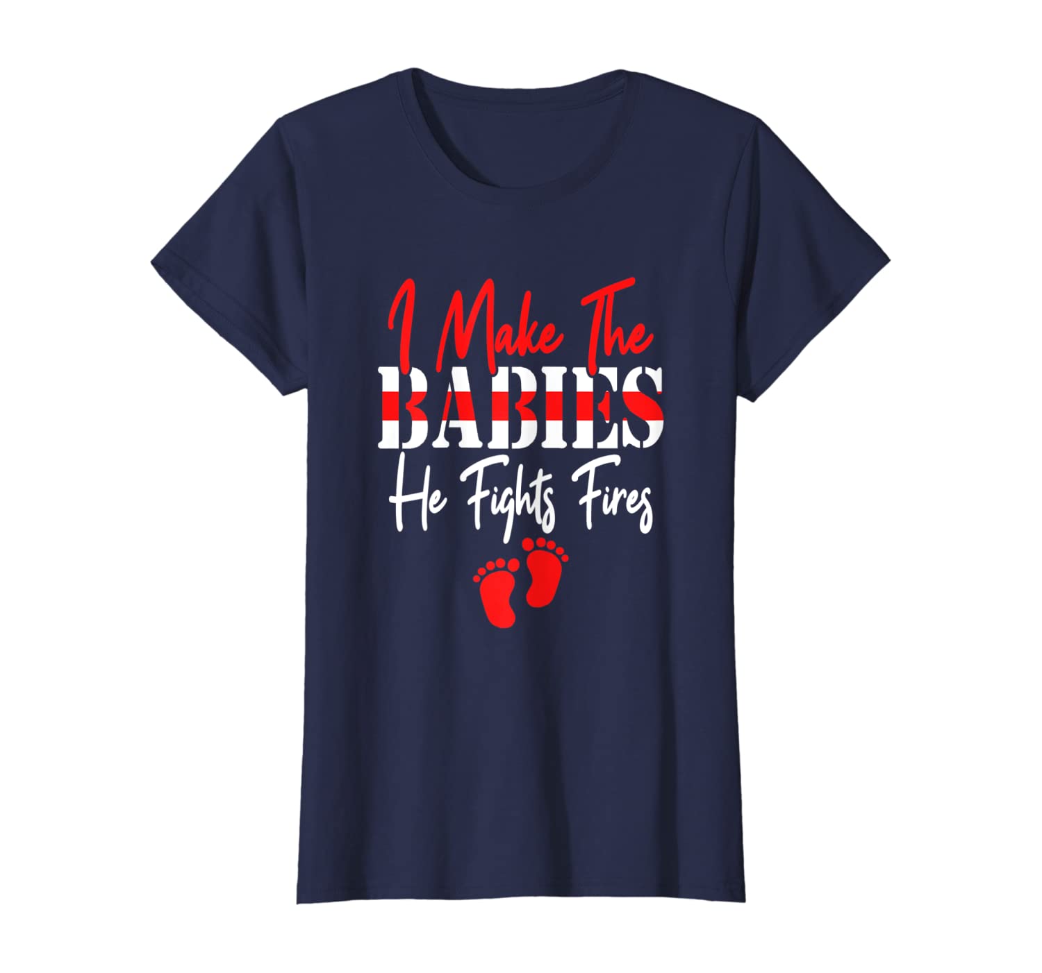 Womens Funny Firefighter&#039;s Wife Pregnancy Announcement T-shirt-image-699227651
