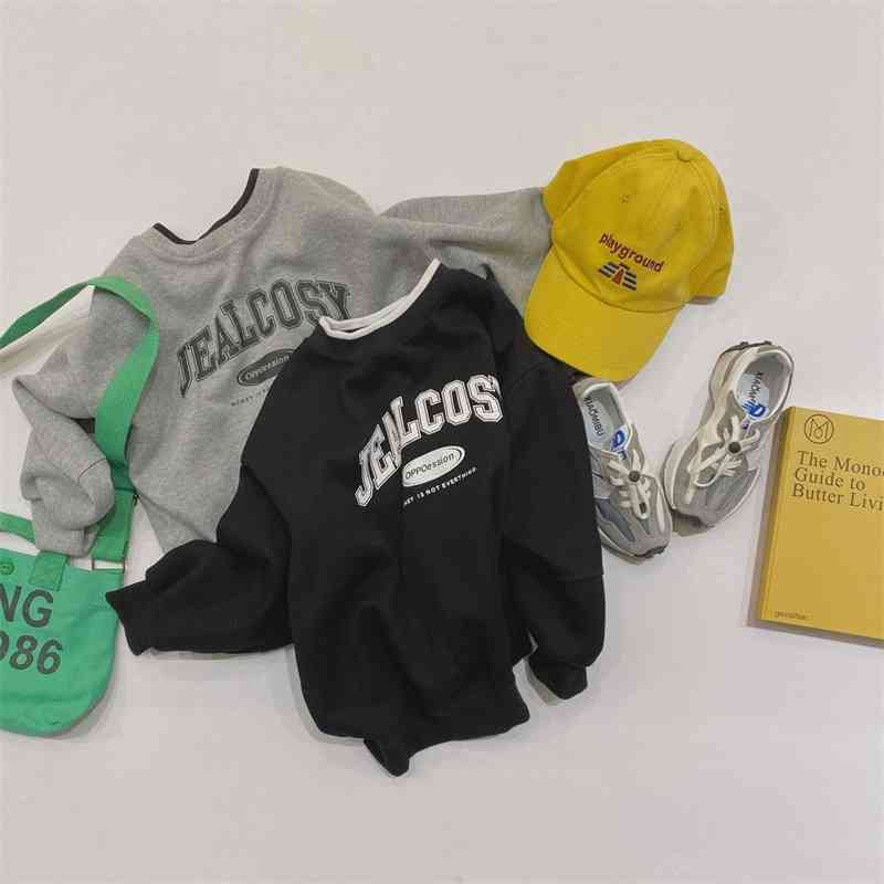 

Initial love autumn new clothes big children's neutral jump thread knitted printed trend round neck sweater
