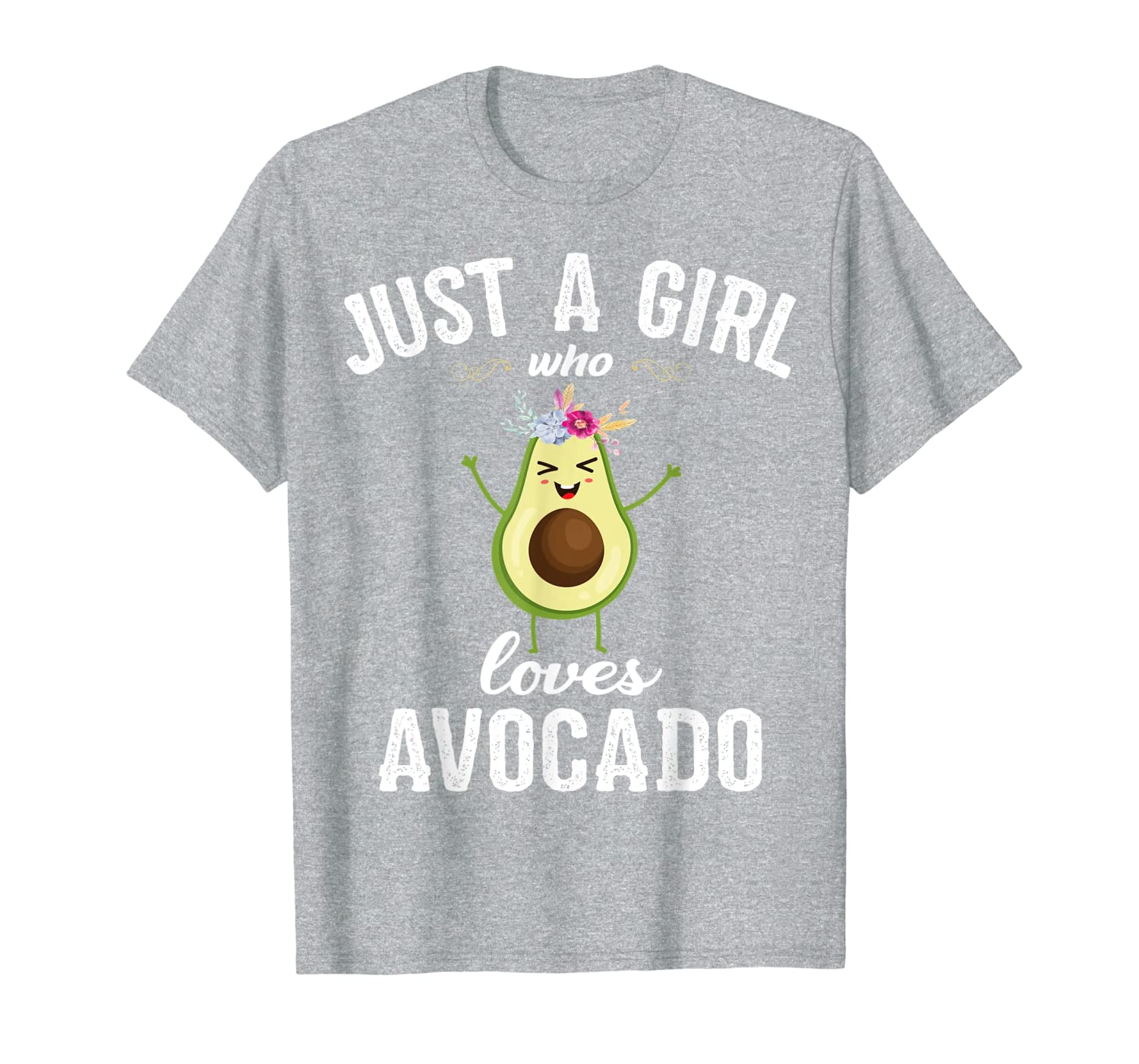 

just a girl who loves avocado t-shirt for women, White;black
