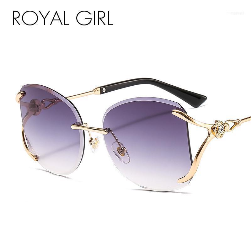 

Sunglasses ROYAL GIRL Fashion Rimless Square Women 2021 Diamond Decoration Alloy Frame Sun Glasses Ocean Lenses Eyewear Ss9681