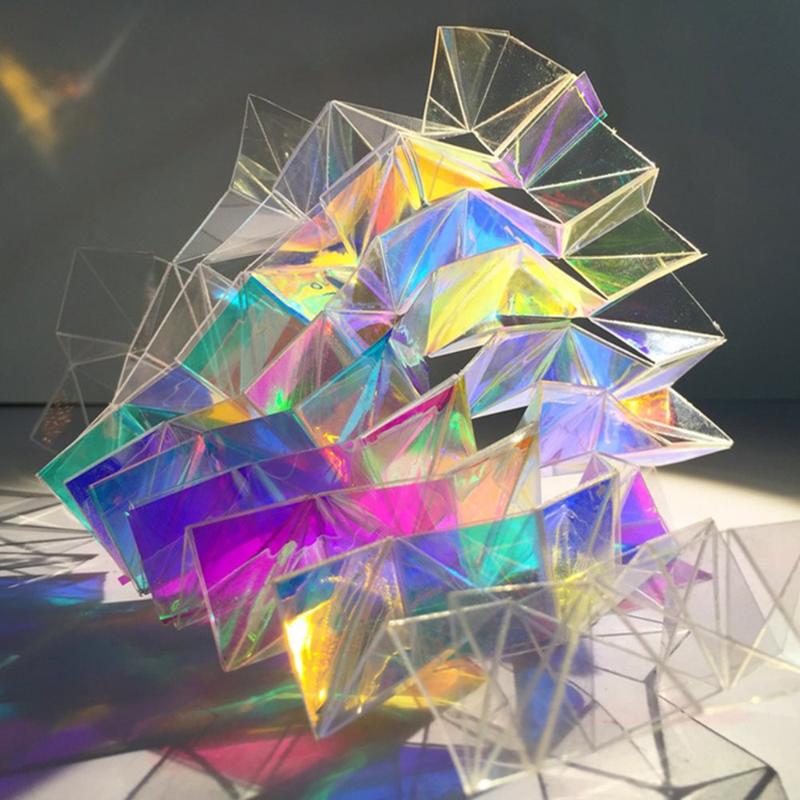 

Window Stickers Rainbow Solar Color Reflective Film Glossy Sticker Glass Iridescent Effect Adhesive Dichroic Proof Light Decorative