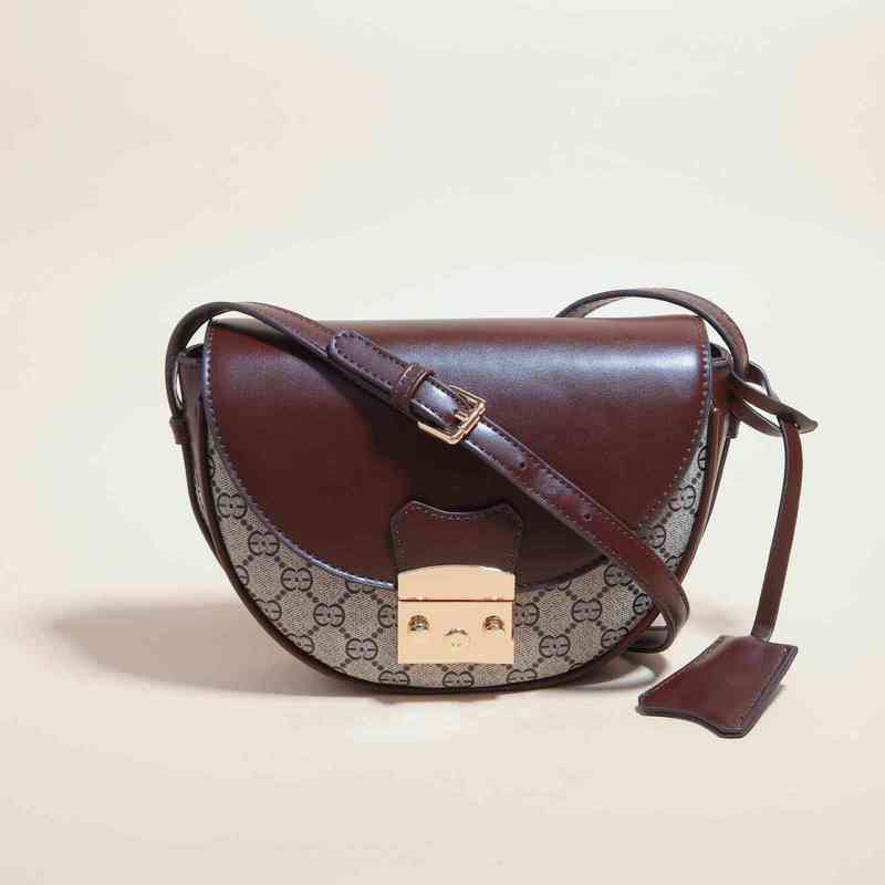 

Bag female semicircle saddle bag printed sling Shoulder Messenger mouth small Purse sale, White