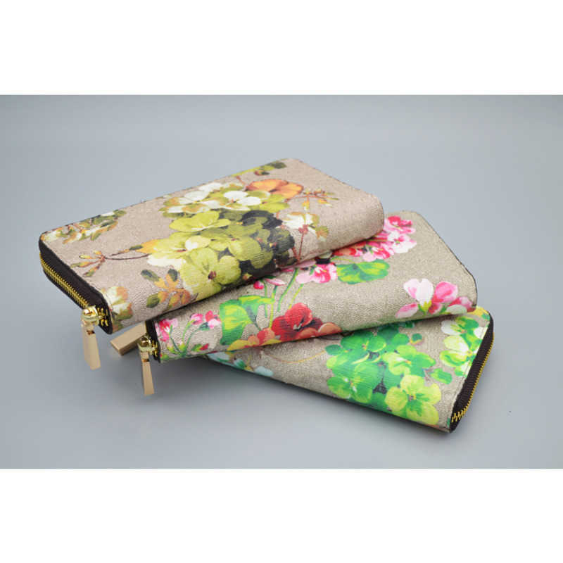 

Designer Ladies Geranium Print Long Zip Wallet Fashion long walletC8F1i