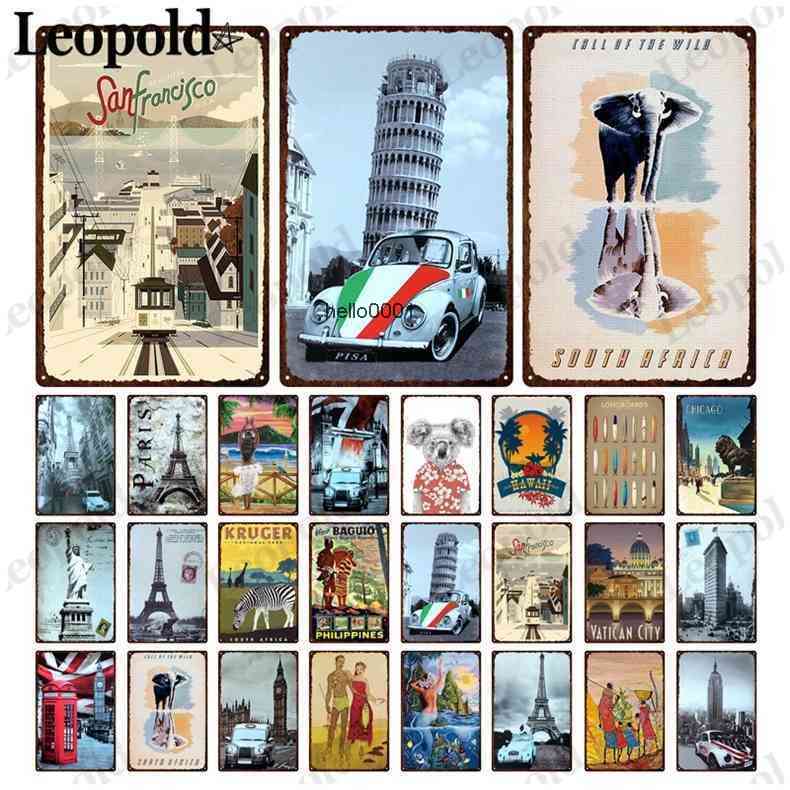 

Tower Metal Plaque Abstract Landscape Tin Plate San Francisco Car Retro Poster Bar Club Wall Decoration 20X30Cm1