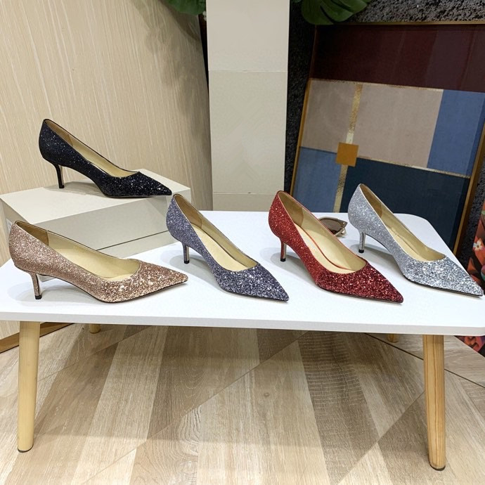 

Classic Mid heeled boat shoes Designer leather Occupation high heels Shoes Round head Metal Button woman Dress shoes Large, 04