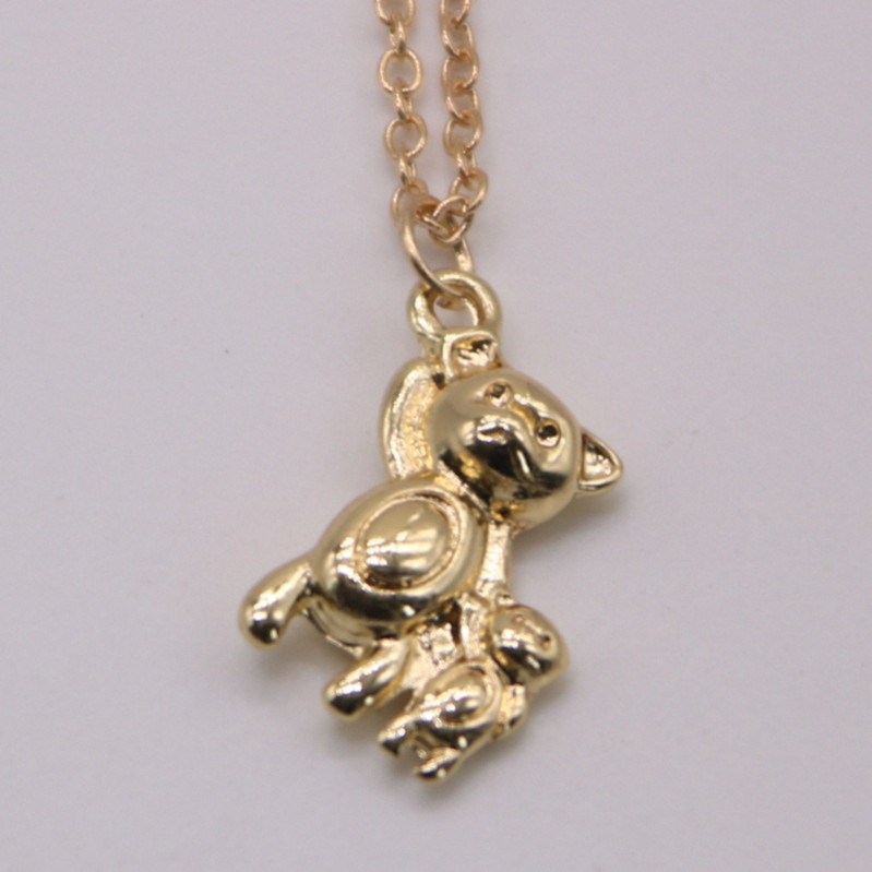 

Stylish Toy Bear Pendant Catoon Animal Cute mother and son bear holding hands Neck necklace Suitable for Women or Men Party jewelry