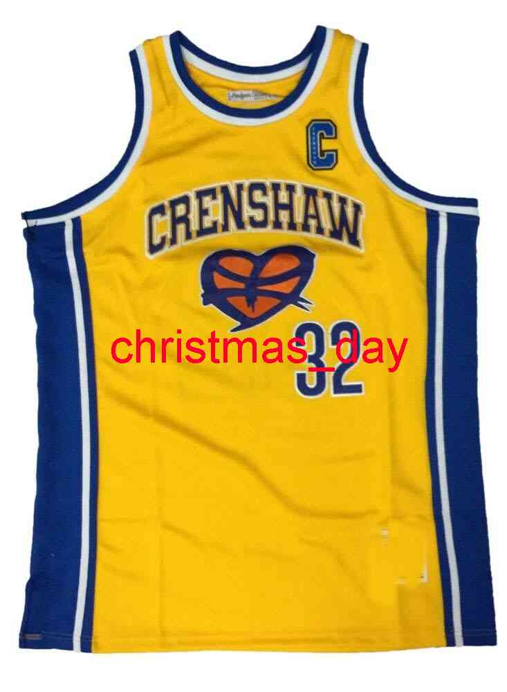 

Headgear Cssics Yellow Crenshaw Wright Basketball Jersey Stitched Custom Any Name Number XS-6XL Basketball Jersey, Black