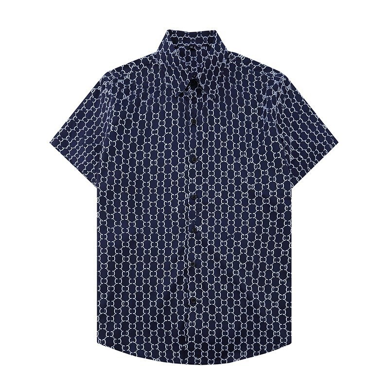 

2022 LUXURYS Designers Blouse Shirts Men's Camisas De Hombre Fashion Geometric Letter Print Casual Shirts Men Short Sleeve Turn Down Collar Business Dress Shirt, Shipping fees