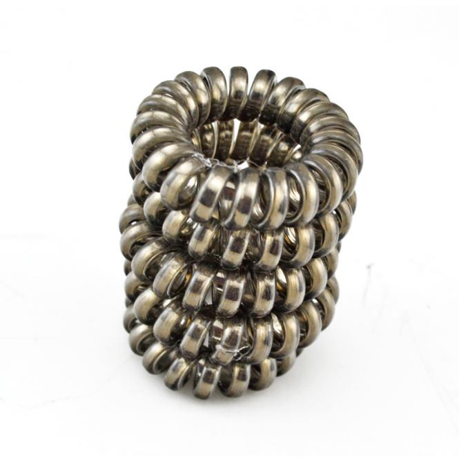 

2021 Wholesale- Lots 10 Pcs Telephone Wire Line Rope Gum Print Hair Elastic Rubber Bands Scrunchy Ponytail Holder Piece, Silver