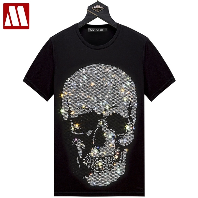 

Casual Skulls T-shirt Women Summer Short Sleeve Tops Lady Fashion Streetwear Slim Cotton Tshirts Plus Size S-5XL 210708, T030-o-white