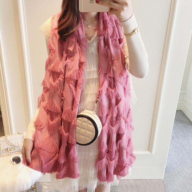 

Scarves 2021 Scarf Female Korean Version Three-dimensional Flower Liushu Super College Student Neck,Fashion Dual Pure Shawl, Blue;gray