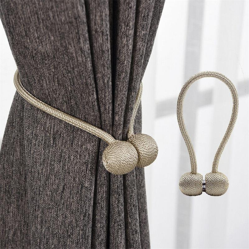 

Curtain & Drapes Modern Simple Tie Rope Backs Holdbacks Buckle Clips Accessory Rods Accessoires Hook Holder Home Decoration, Black