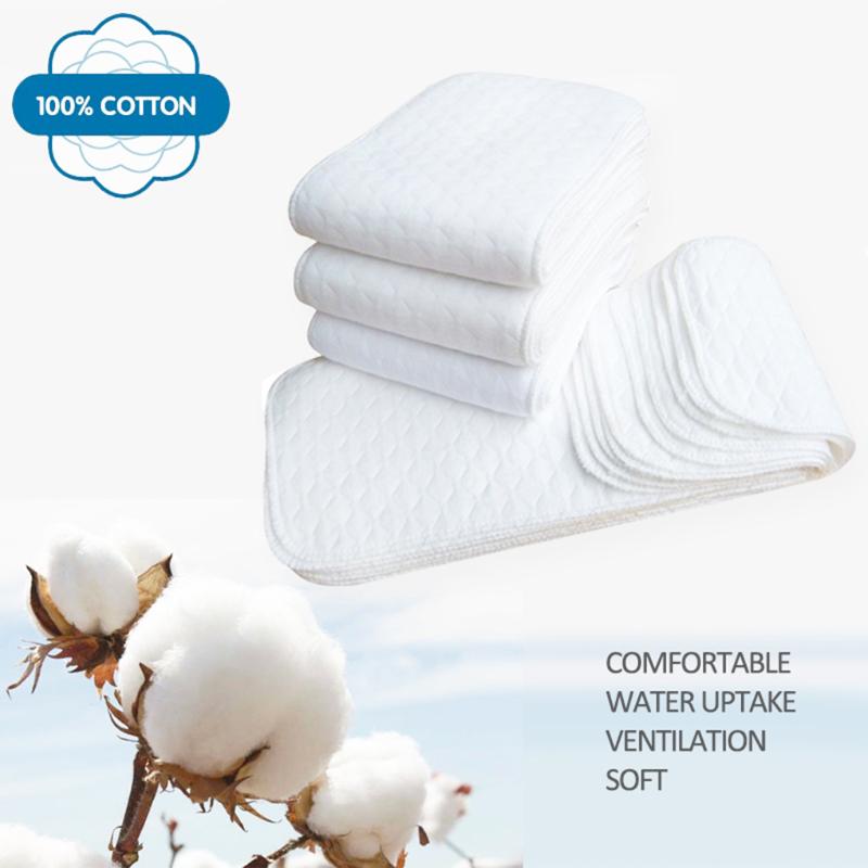 

Cloth Diapers 10pcs Reusable Baby Diaper Inserts 1 Piece 3 Layer Insert 100% Cotton Washable Babies Care