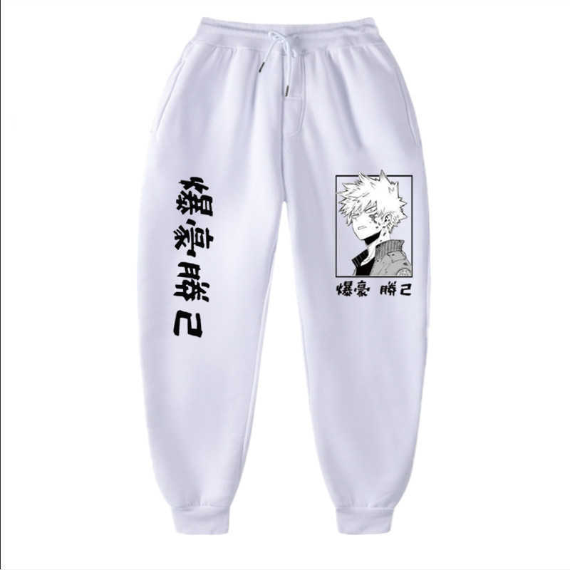 

Quality Fleece trousers Japanese Anime My Hero Academia Printed Men Women Men Jogging Pants Hip Hop Streetwear Men SweatpantS X0615, 4pink