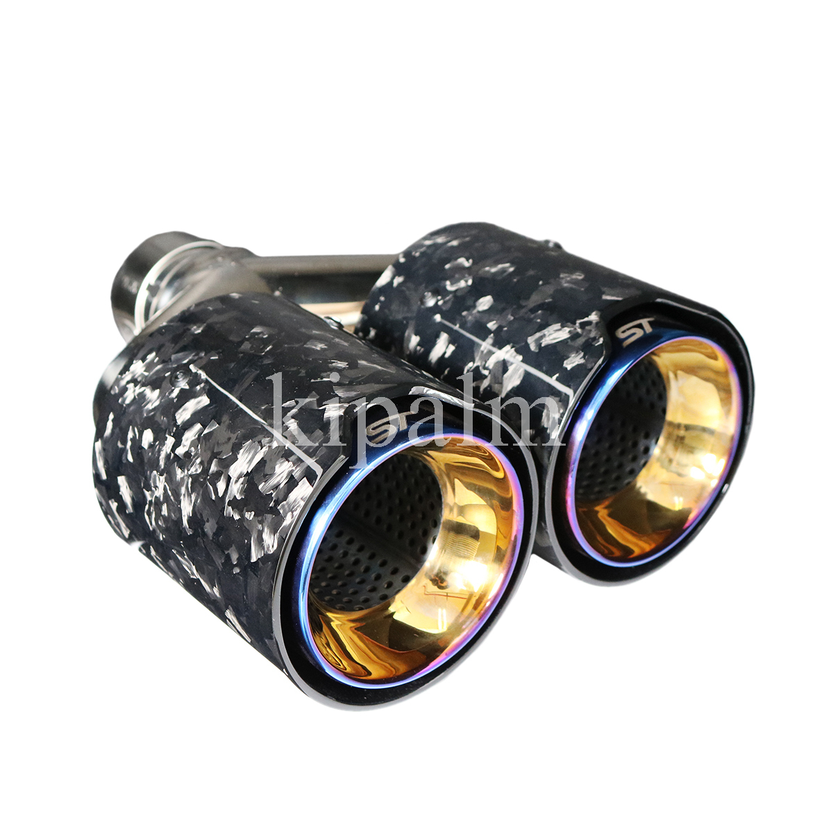 

1 piece stainless steel exhaust pipe dual Y style forged carbon fiber car muffler end tip for Ford Focus ST
