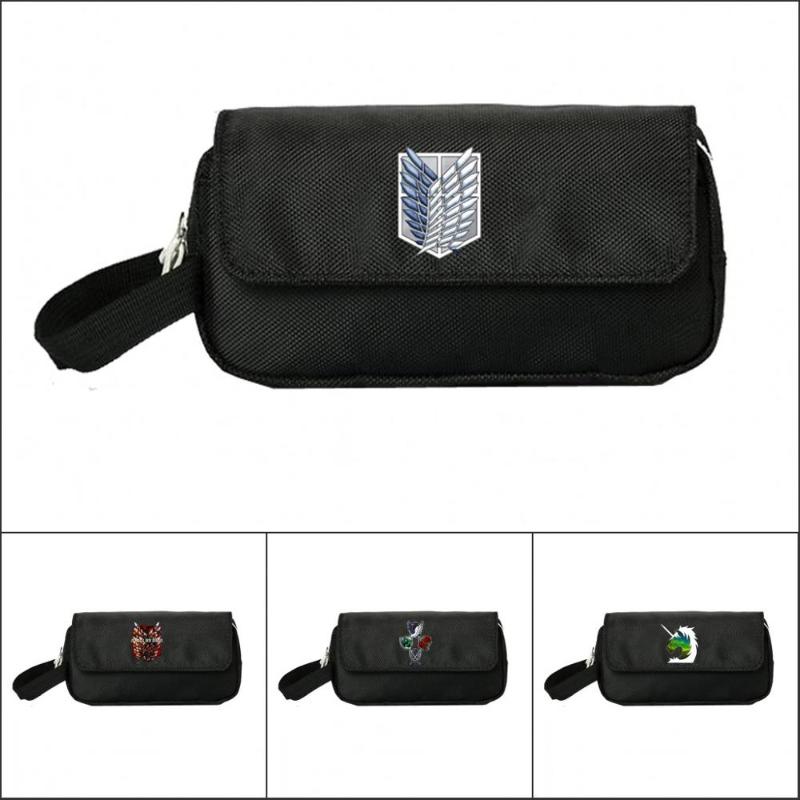 

Attack On Titan Pencill Case Women Cosmetic Cases Makeup Bag Child Girls Student Double Handbag Gift Bags
