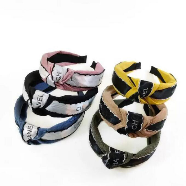 

15color Beand Designer Letters Stripe Print Headband for Women Girl Cloth Wide Edge Cross Knotted Hair Hoop Small Sweet Wind Sports Fitness Headwrap Accessories