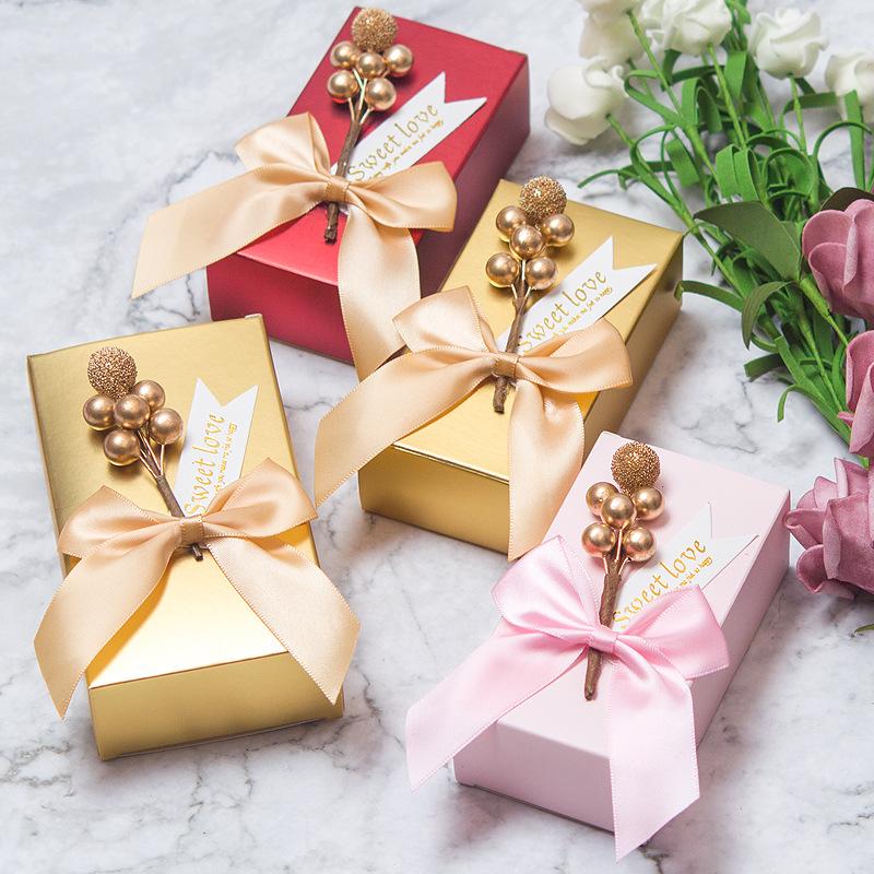 

Gift Wrap 20pcs European Bowknot Candy Boxes Favor Sweet Golden Hand Packaging Bag Baby Shower Wedding Party Decoration