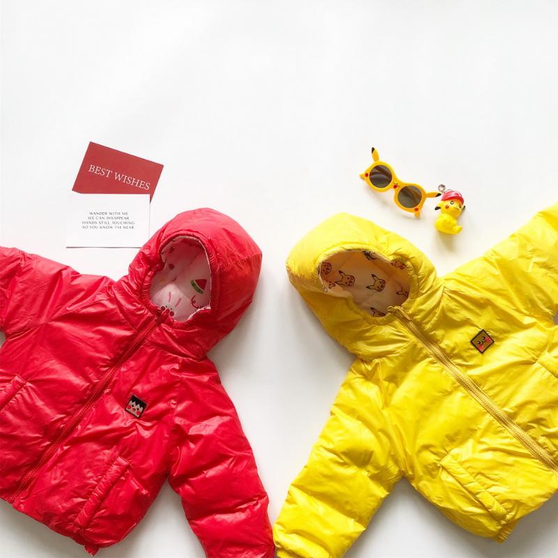 

Tonytaobaby Children's Clothing Boys And Girls Wear Candy Clothes On Both Sides Lovely Cartoon Light Thin Down Coat, Blue;gray