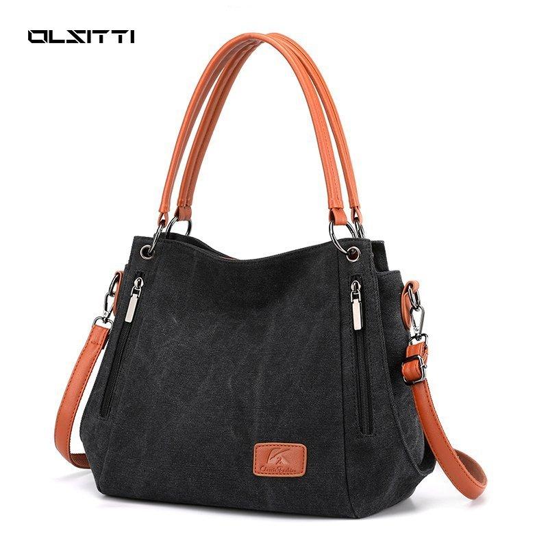 

Fashion Casual Designer Shoulder Bag For Women 2021 Female Crossbody Women's Purse Lady Canvas Cloth Handbag Sac A Main Bags, Black