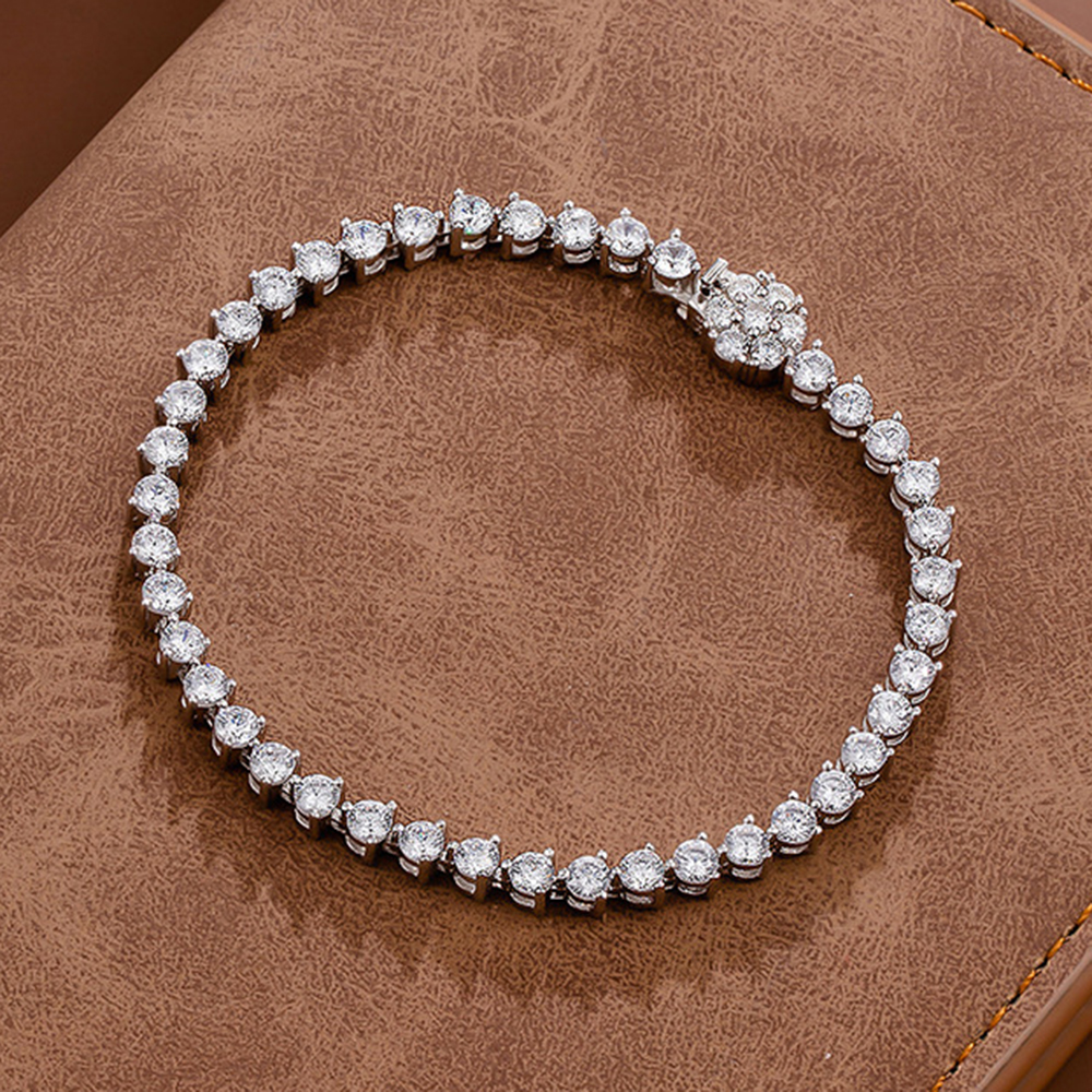 

Real 925 Silver 15-19cm Tennis Bracelet Set 3mm Stunning Zircon Fast Delivery With Gift Box Fine Jewelry Engagement Gift
