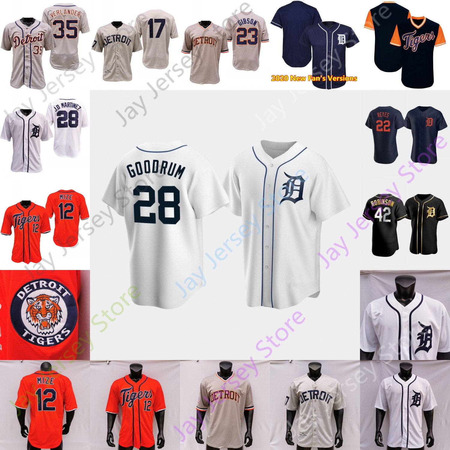 

Baseball Jersey Matthew Boyd Willi Castro Harold Jeimer Candelario Grayson Greiner Jonathan Schoop Baddoo A. J. Hinch Alexander Cisnero Farmer Fulmer, New player's versions navy white