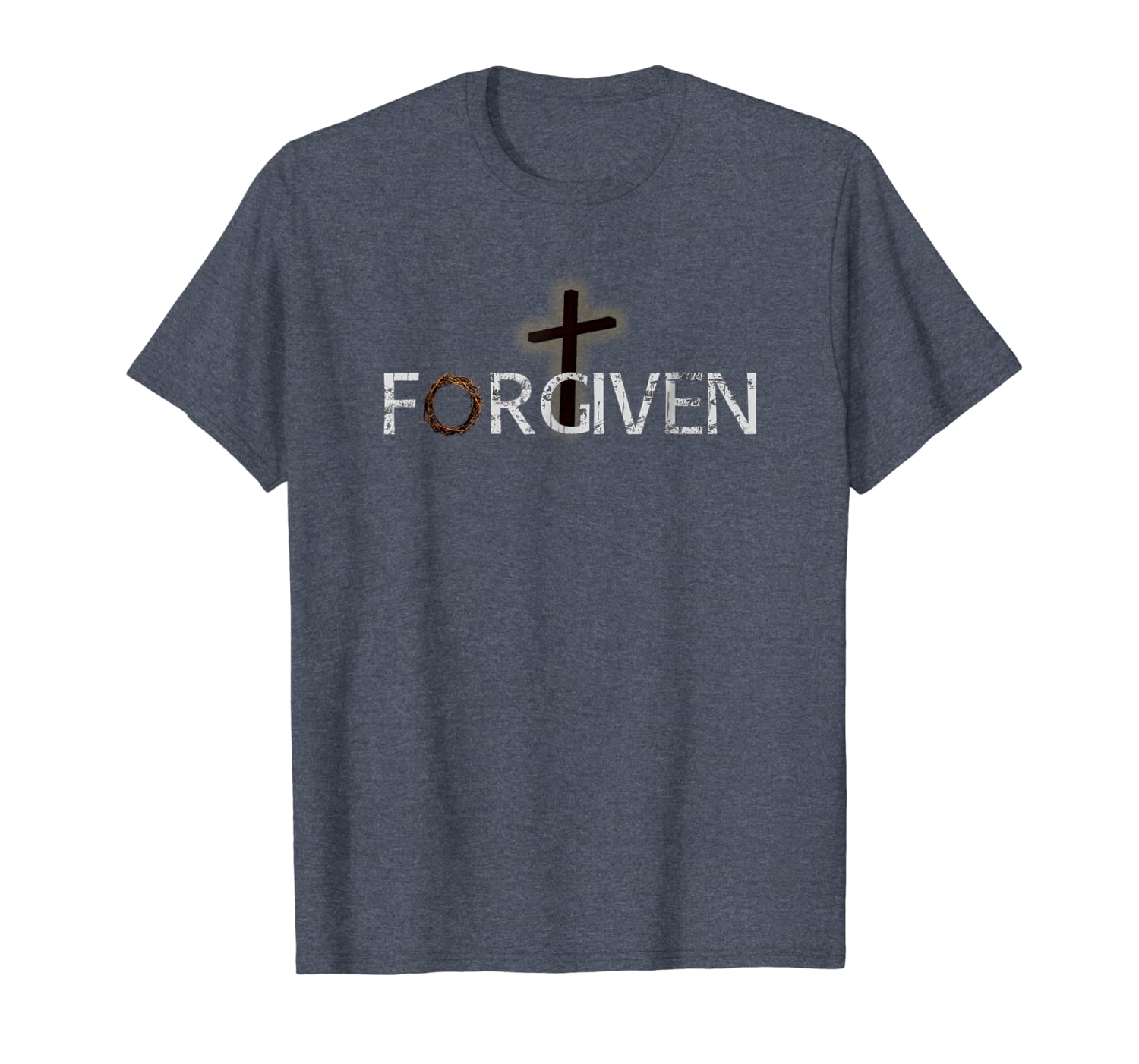 

forgiven in christ - prayer warrior christian t-shirt, White;black