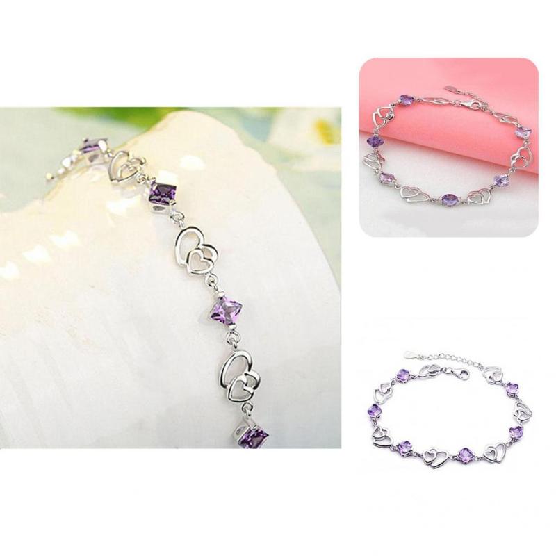 

Bangle All-matched Simple Double Heart-shaped Beautiful Bracelet For Valentine Day