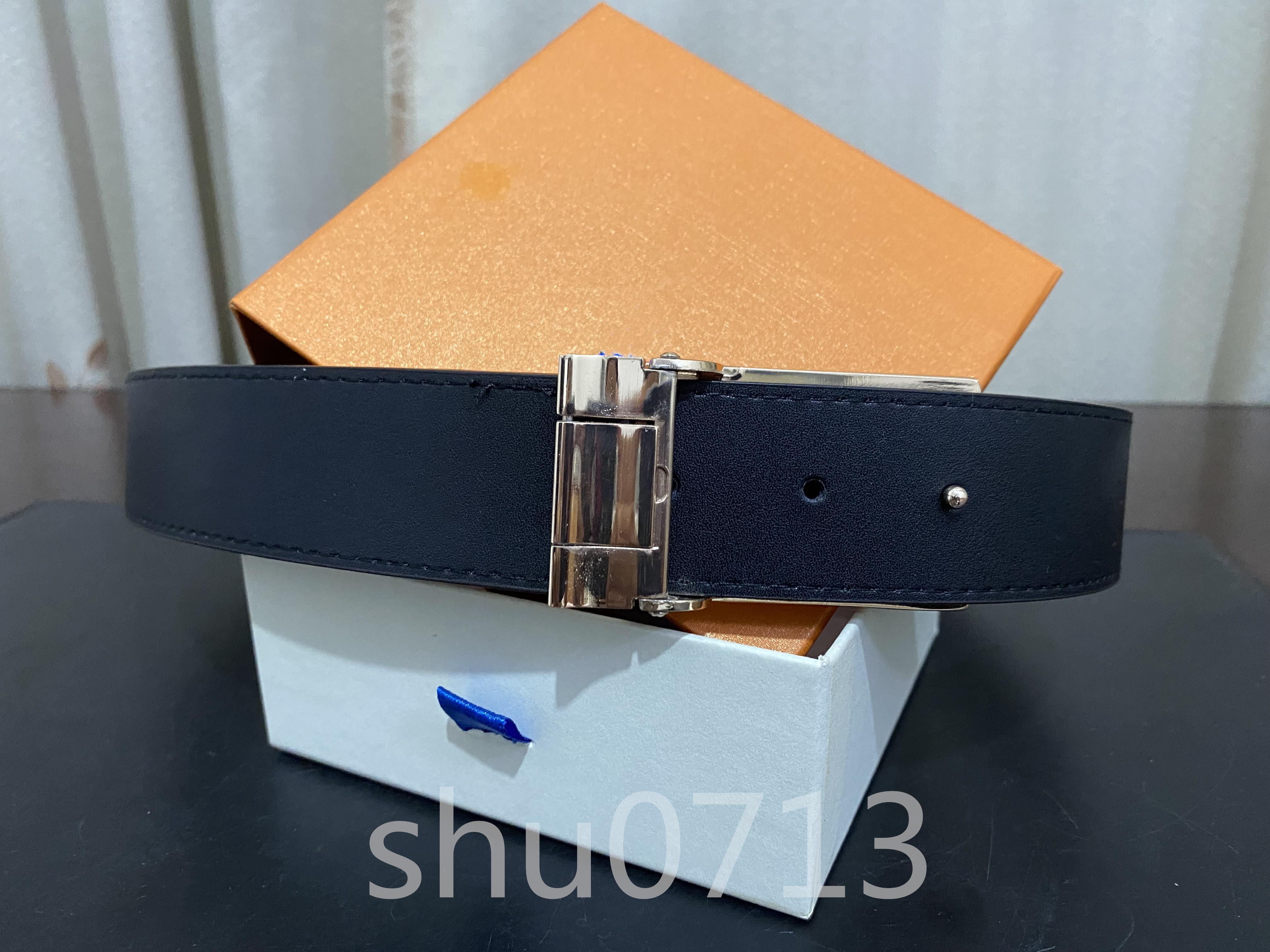 

Fashion Big buckle genuine leather belt With original box designer men women high quality mens belts, Belt and box