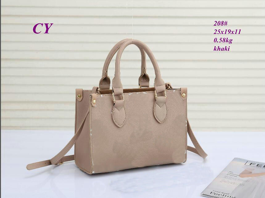 

high qulity Lady classic shoulder bags womens handbags chain ladies composite tote PU leather clutch female purse with wallet 208# yu 25x11x19cm tre, Beige