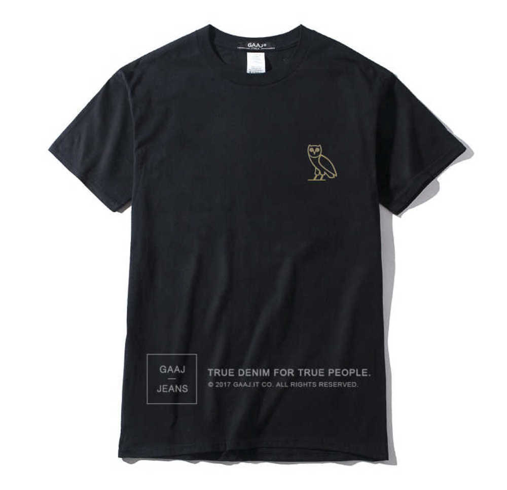 

Drake duck gilded owl t-shirt men's and women's short sleeve summer clothes hip hop rap fashion brand, White;black