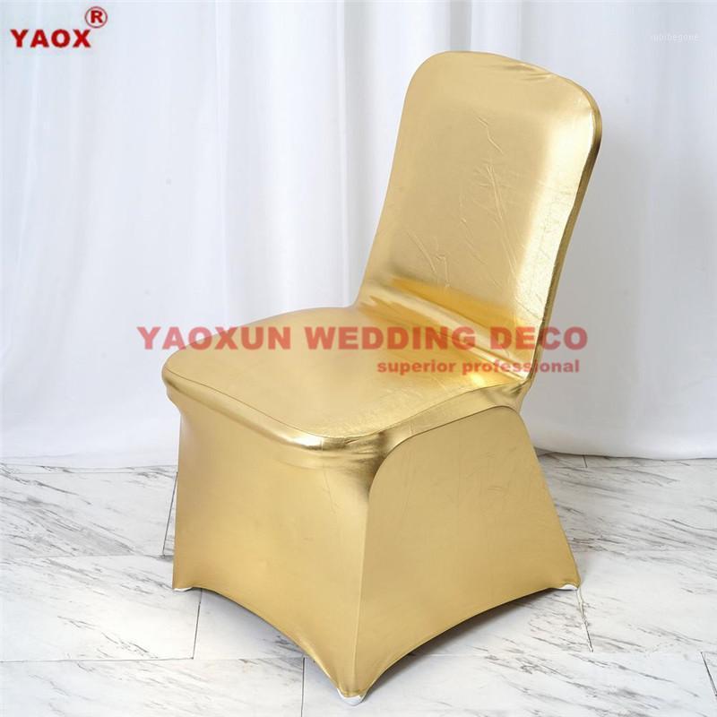 

Chair Covers Factory Sale Metallic Lycra Spandex Cover For Wedding Event Party El Decoration