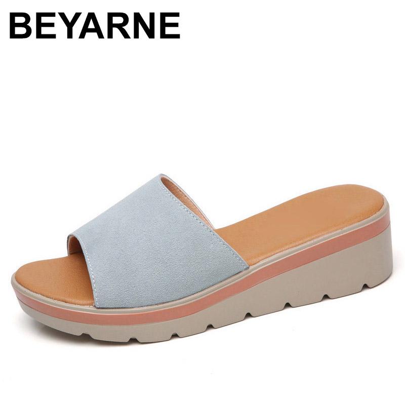 

BEYARomen's Summer Slippers, Open Toe Sandals, Platform Women's Beach Shoes,E019 Sandals, Black