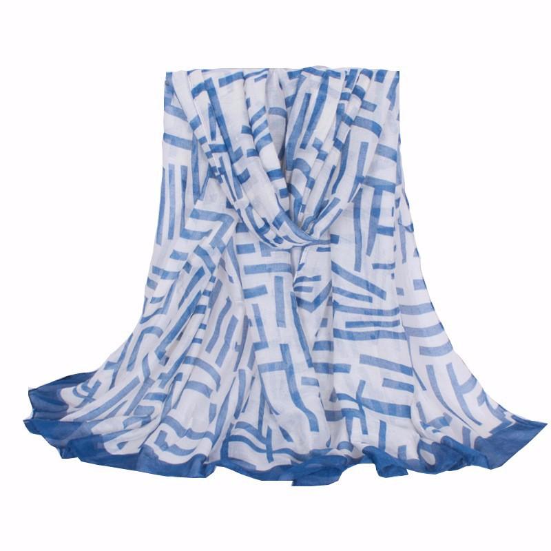 

Scarves Lightweight Fashion Large Striped Print Polyester Women Long Soft Scarfs Shawl And Warps 180*90cm