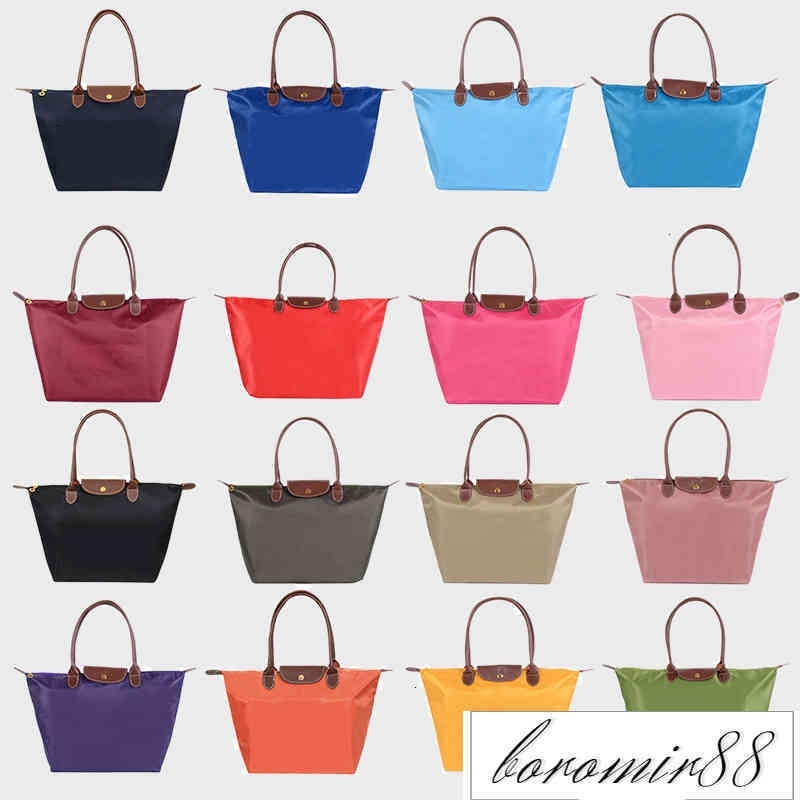 

Fashion bag Nylon Beach Tote Womens Handbag Shoulder s Female Waterproof Folding Dumplings Shopping Bag Bolsa 2022, Red