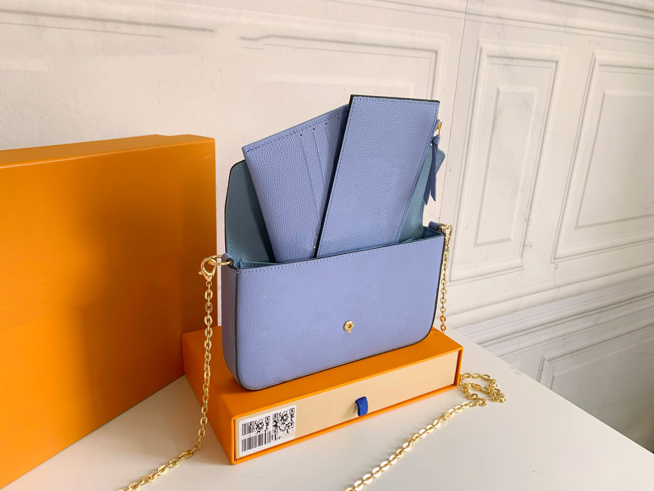 

High quality 2021 European and American classic wallet ladies fashion designer hand wallet long wallet card case with box dust bag-80498, Beige