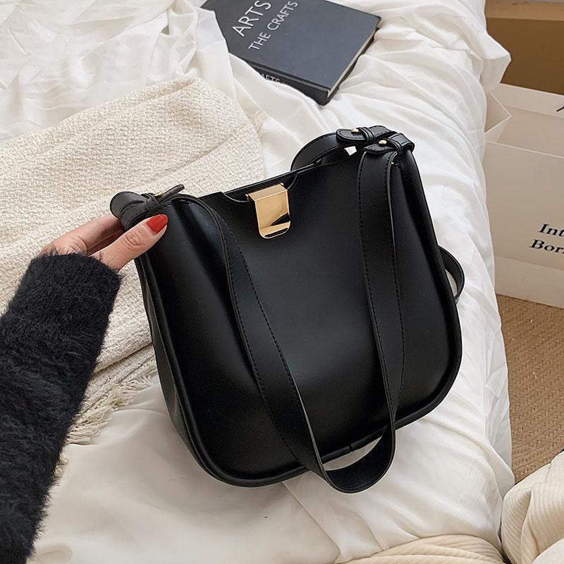 

Evening Bags Large Capacity Solid Color Simplicity Shoulder For Women 2021 Designer Leather Messenger Bag Bolsa Feminina