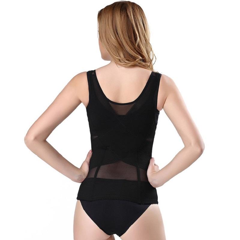 

Women' Shapers Style Solid Six-row Button Body-shaping Corset For Ladies Brassieres Bodysuit Big Code Waist-shaping Vest, Black