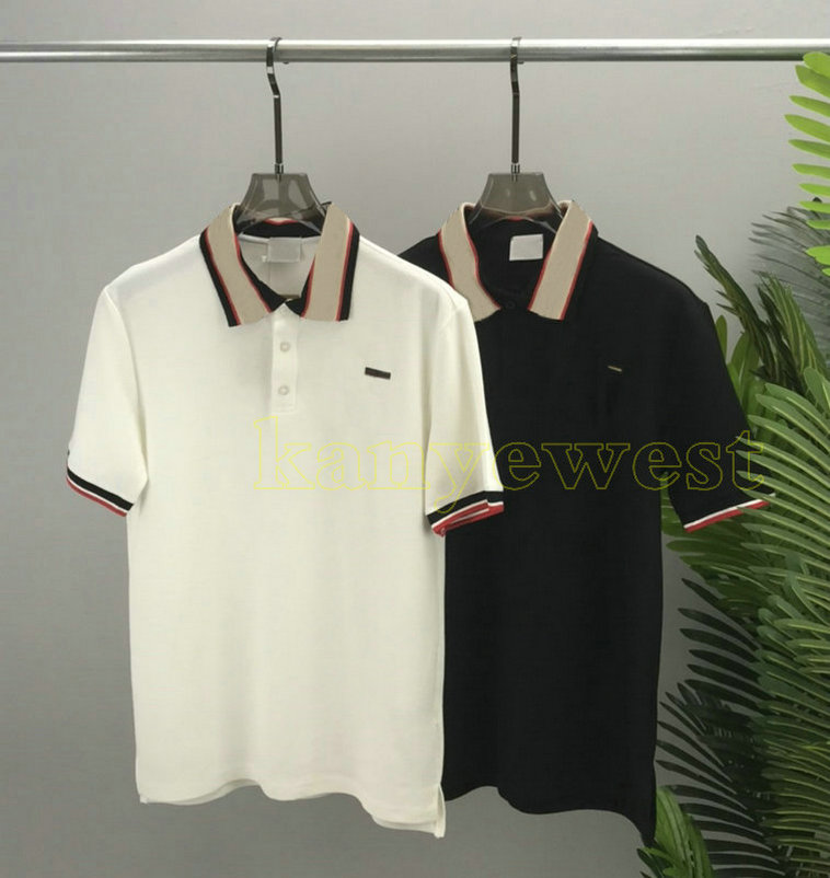 

2022 Europe designer polo shirts stripe printing t shirt womens polos designers t-shirt fashion shirts luxury Leisure style, Black