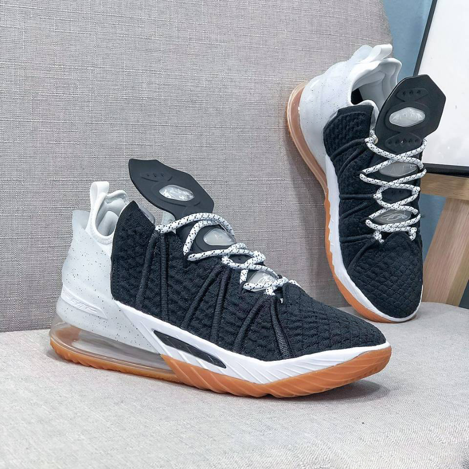 

LeBron James 18 EP Black white Oreo Running Children's basketball shoes Broken flower Size40-46 Athletic Outdoor Sports 2021 Men And Wo