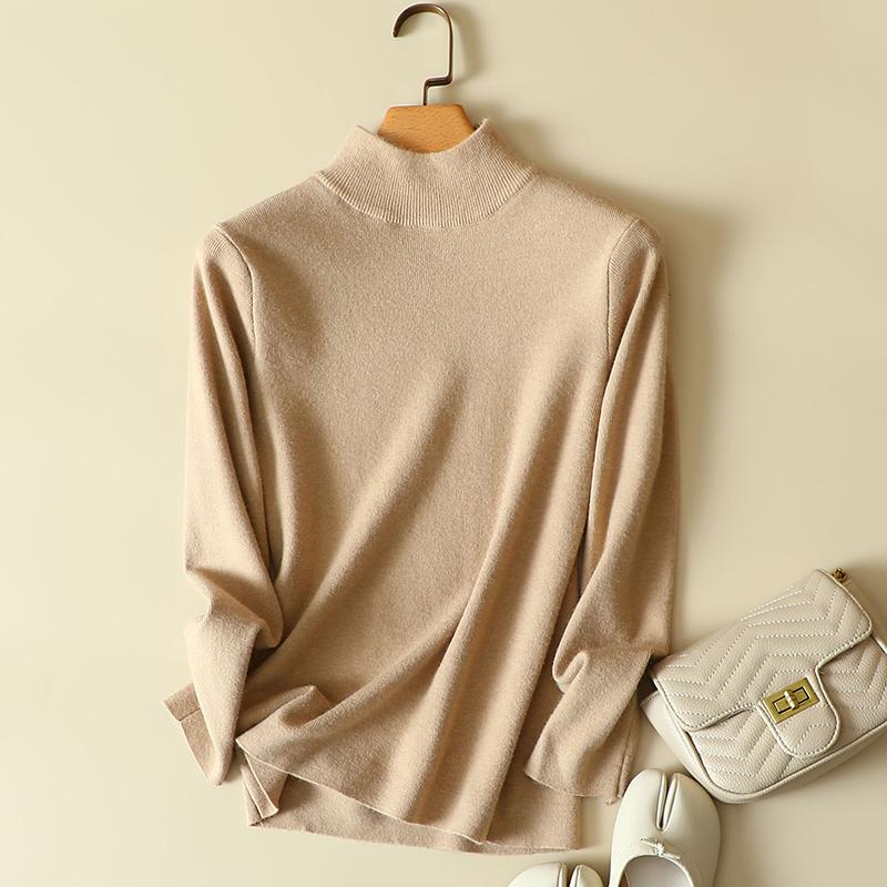 

Women' Sweaters Solid Knitted Turtleneck Women Sweater And Pullovers Long-Sleeved Office Lady Elegant Pulls Outwear Coats Tops, See chart