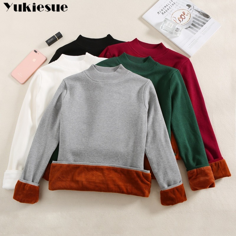 

sweater woman thick warm winter cardigan women's sweater shirt ladies pullover sweaters for women plus size pull femme 210519, White