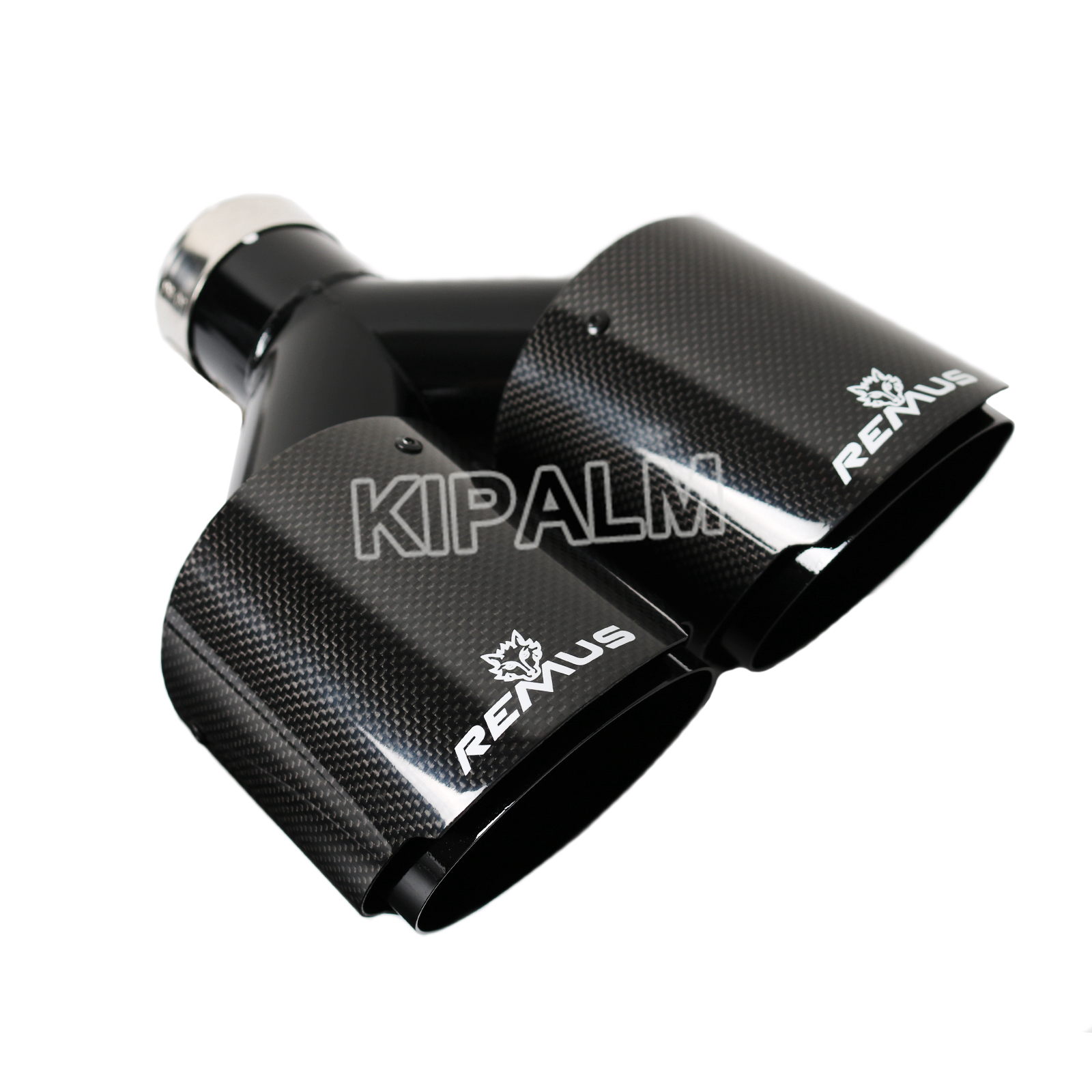 

1 PCS Car Universal Dual Pipes Equal Length Straight Cut Remus Sport Glossy Carbon Fiber Exhaust Muffler Tips Black Inner Pipe for BMW AUDI GOLF MAZDA
