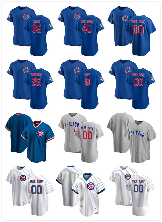 

Custom Jersey Mens women Youth Chicago Cubs 39 Andrew Chafin 28 Kyle Hendricks 40 Willson Contreras 8 Ian Happ Baseball Jerseys blue, Blue;black
