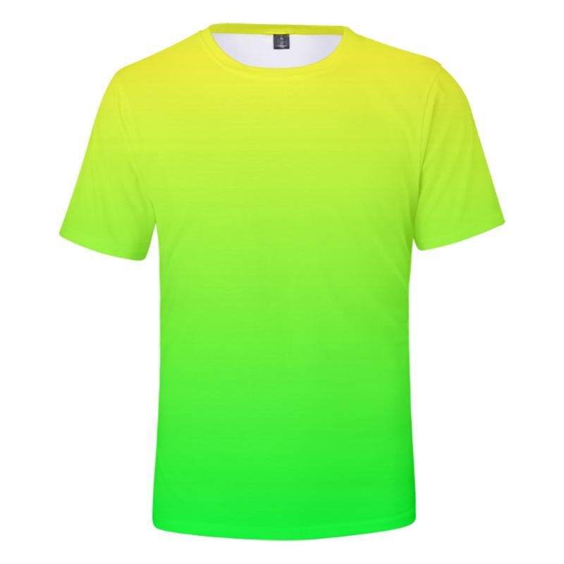 

Men's T-Shirts Men's/ladies Neon T-shirt Summer Green Boy/girl Solid Color Top Rainbow Streetwear 3d Printed Shirt, F1138