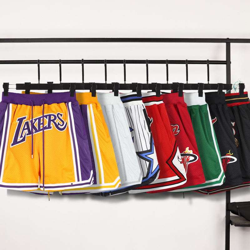

Teams Just Don Basketball Short Hip Pop Summer Breathable Running Sports Baseball Pants Mens Sweatpants Stitched With Pockets, Black