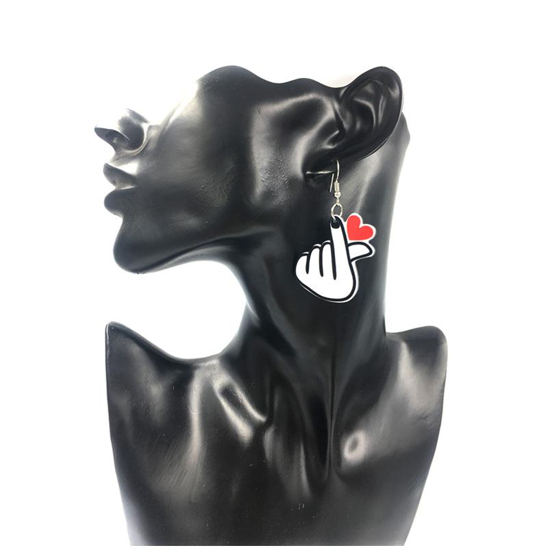 

South Korea Earrings Jewelry Love Heart Temperament Simple Fashion Ear Ic For Women Statement Dangle & Chandelier, Silver