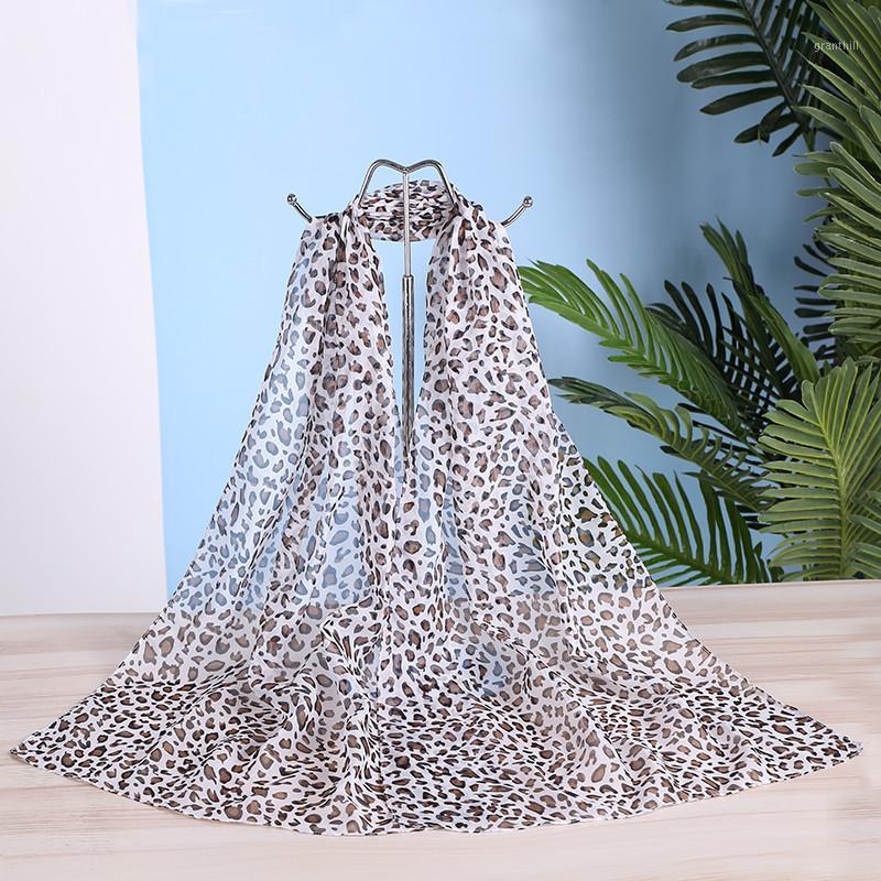 

Scarves Women Ladies Chiffon Scarf Leopard Polka Dot Sunscreen Fashion Holiday Long Soft For Beach Summer Autumn Winter Sping, Blue;gray