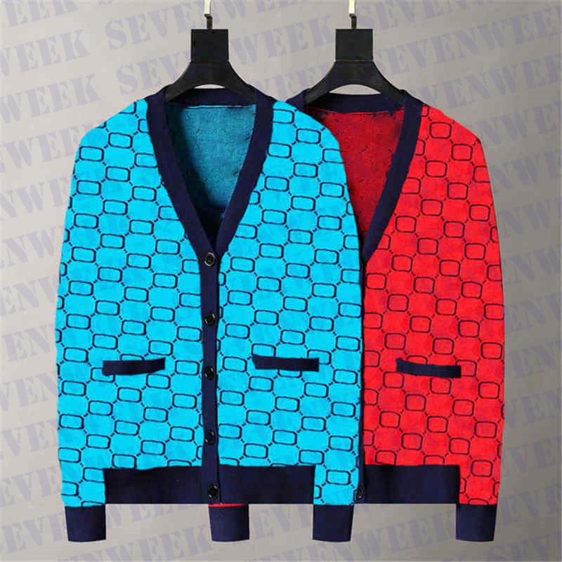 

Fashion Cardigan Sweater Jackets For Men and Women Designer Sweatshirts Full Letter Womens Sweaters, Blue