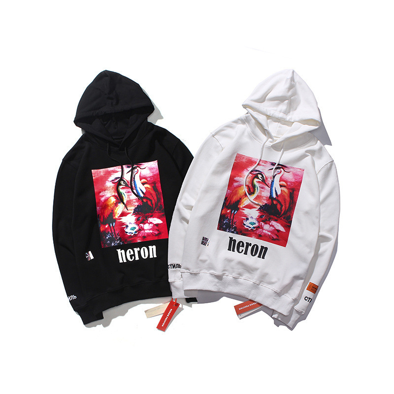 

Preston Heron hooded sweater for same couple 2019fw direct jet printing 69ZT, Tan;black